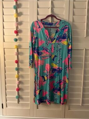 Lilly Pulitzer Turquoise Multi-Color Floral Dress
